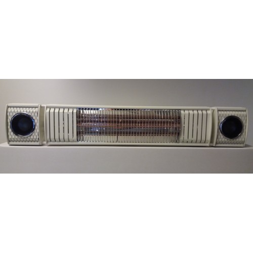 Terrasverwarmer, ULTRA LOW GLARE, 2000 watt RC , bleutooth met 2 ingebouwde speakers